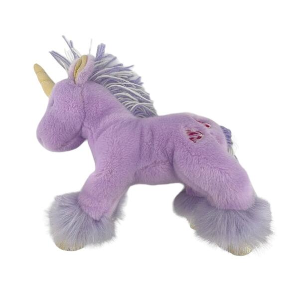 Russ Purple Unicorn 3 Hearts Plush Stuffed Animal 12" in Length White - Picture 1 of 7